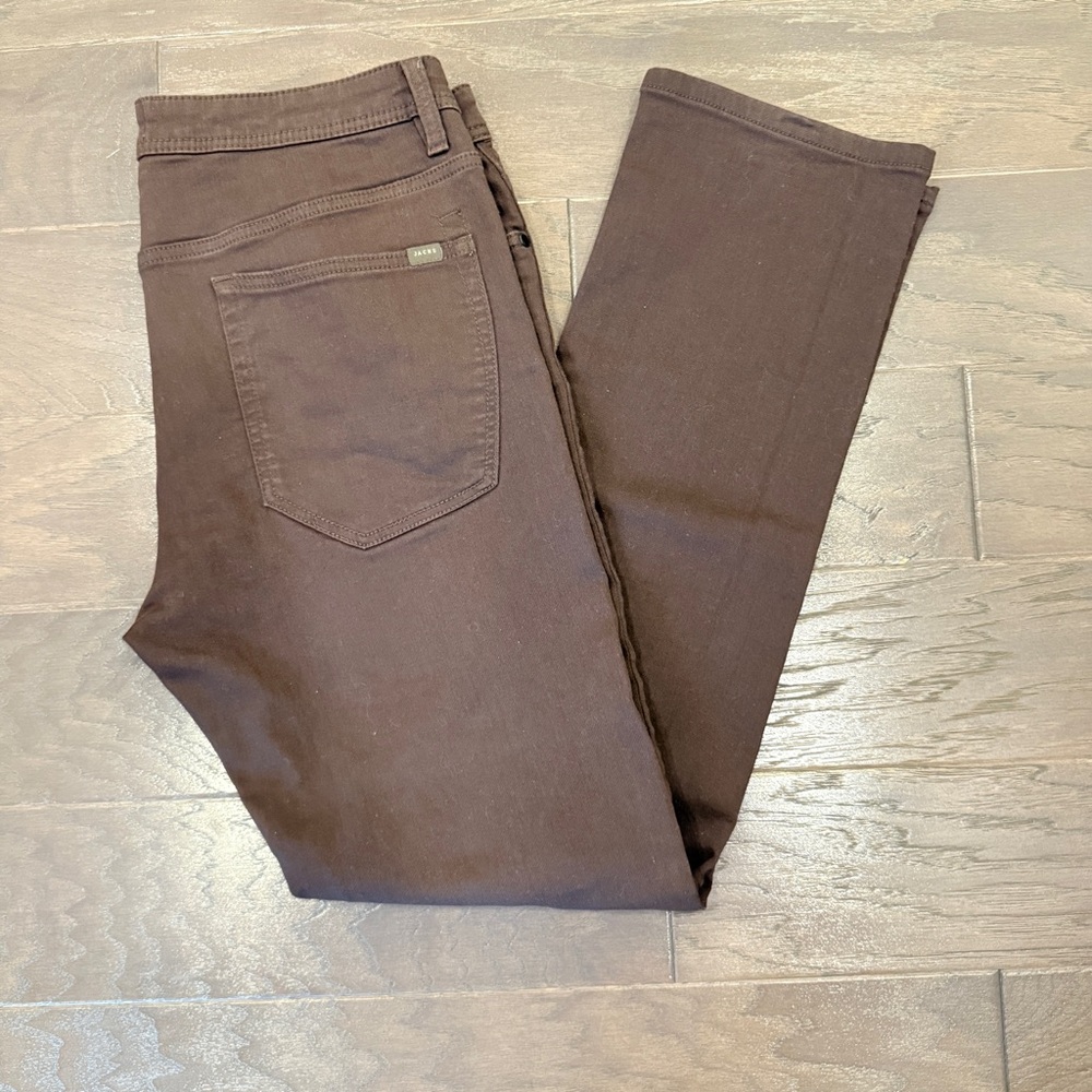 JACHS Men’s Slim Stretch Chino Pants – Brown, Size 34×32